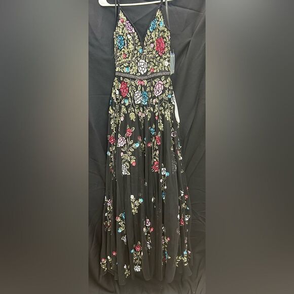 Mac Duggal 5400 NWT Black/Multi EMBELLISHED FLORAL SEQUINED GOWN - Picture 5 of 10